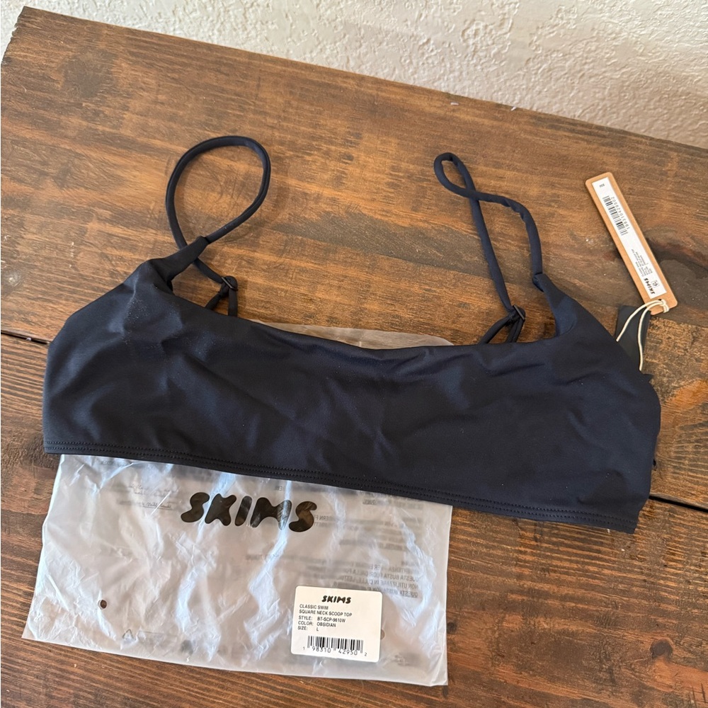 SKIMS Midnight Black Bikini Top